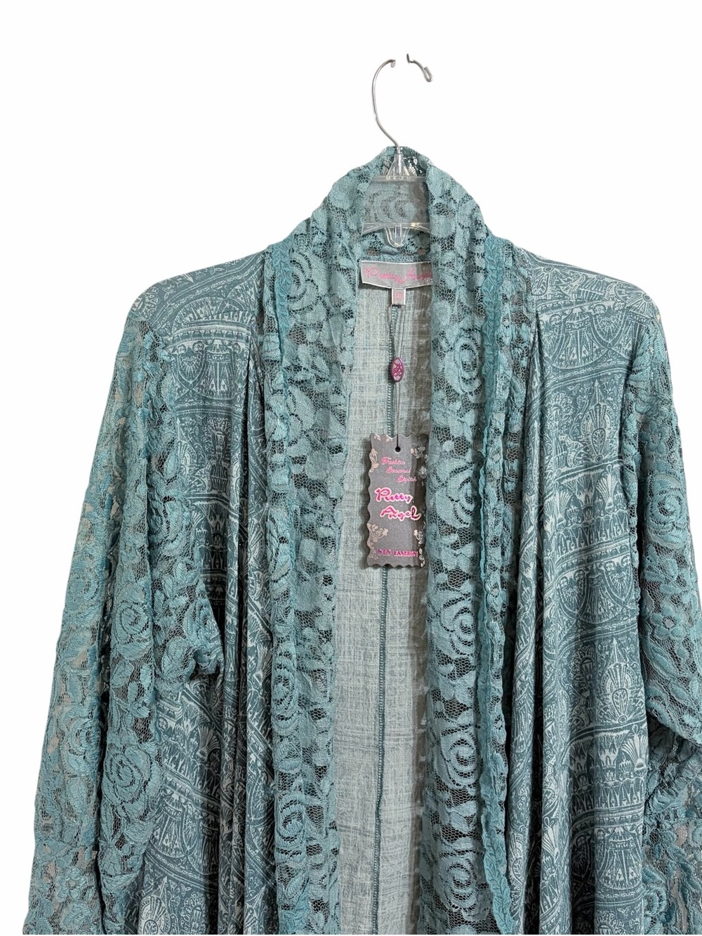 Pretty Angel Boho Crochet Lacy Flowy Cardigan L/XL NWT Hippie Festival Concert - Picture 2 of 8